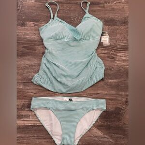 Ralph Lauren Striped Mint Green Tankini